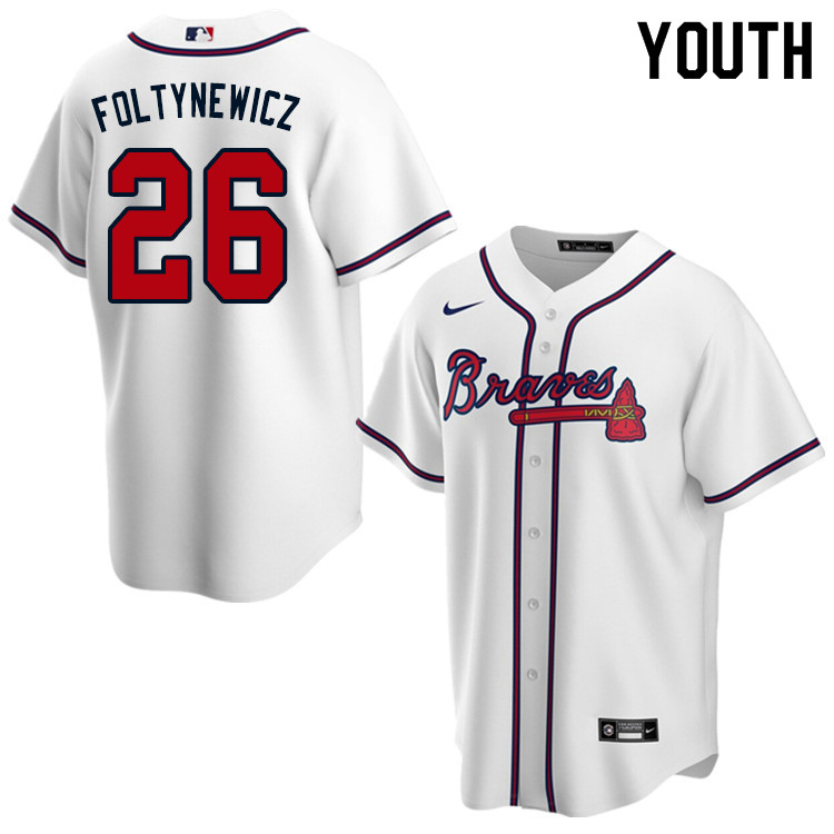 Nike Youth #26 Mike Foltynewicz Atlanta Braves Baseball Jerseys Sale-White